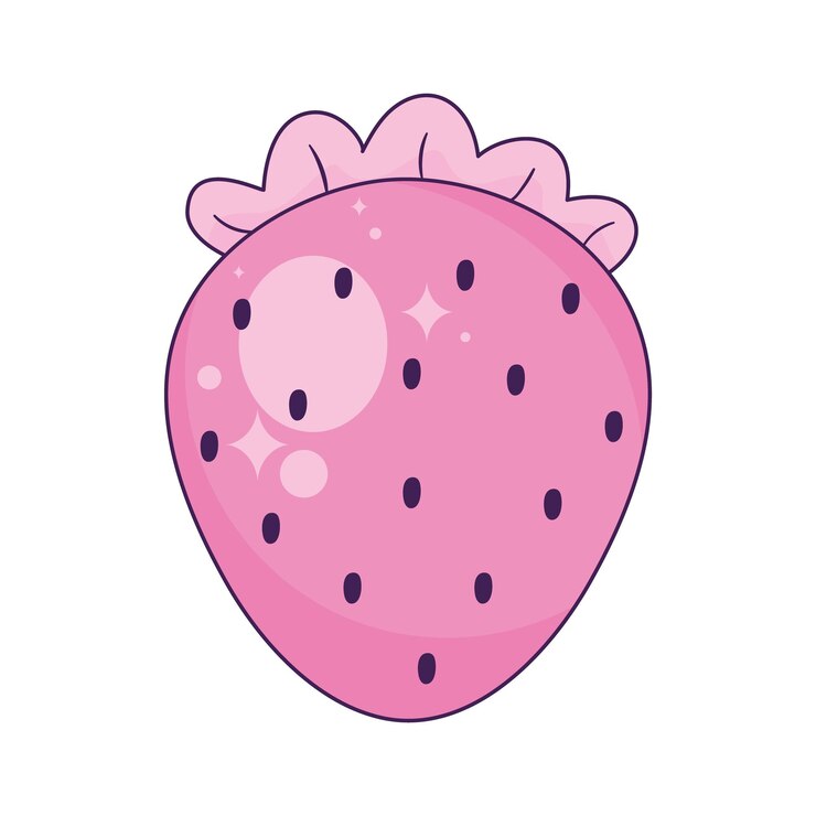 Free Vector pink strawberry fresh fruit