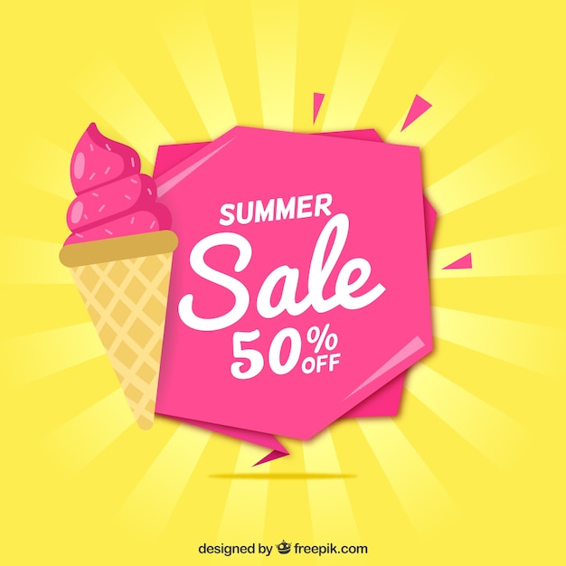 아이스크림 핑크 여름 판매 배경
