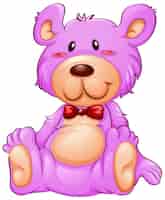 Free vector a pink teddy bear on white background