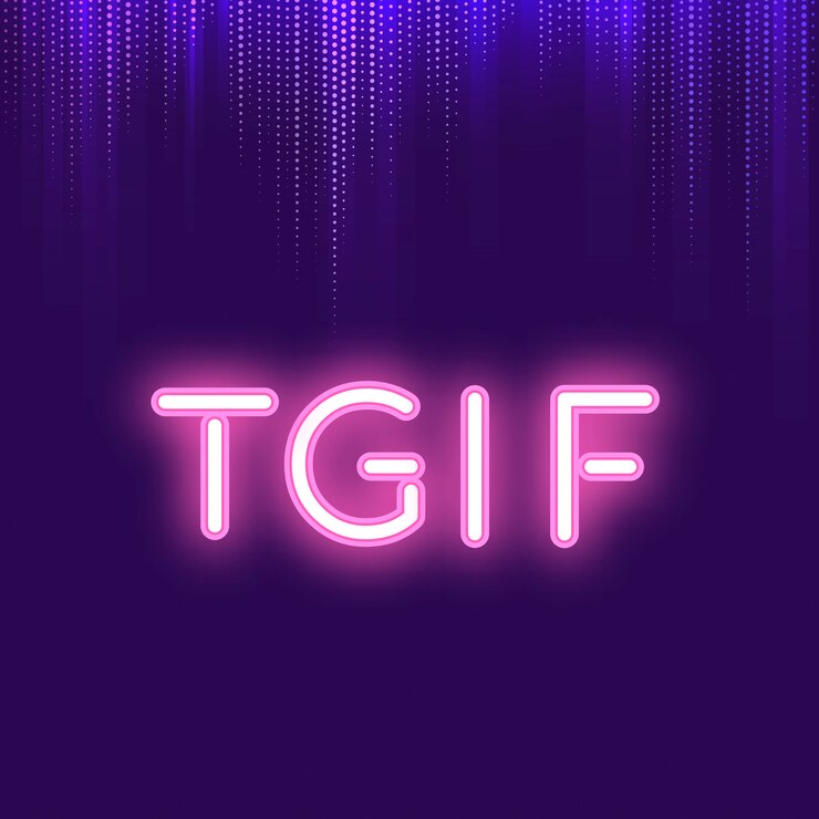 Free Vector pink tgif neon signboard vector