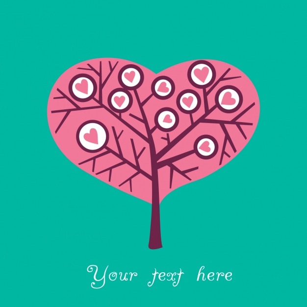 Free vector pink tree with pink hearts