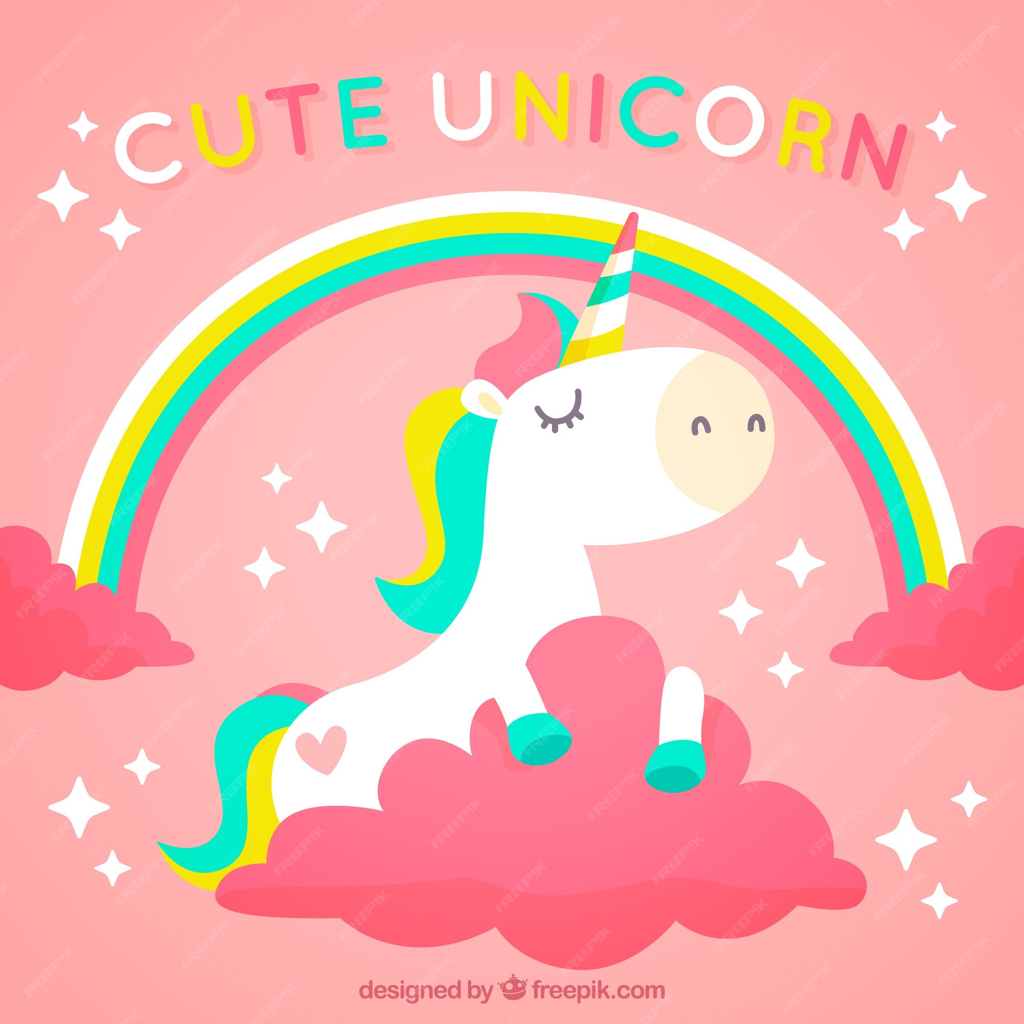 Free Vector | Pink unicorn background with arcoris