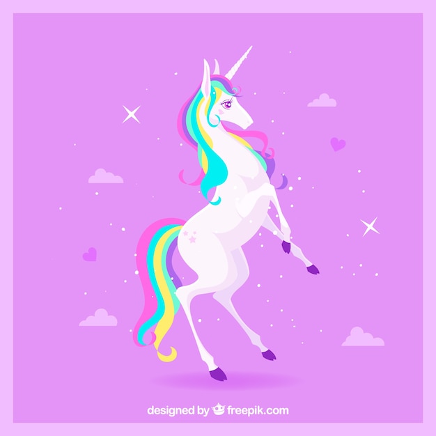 Free vector pink unicorn background