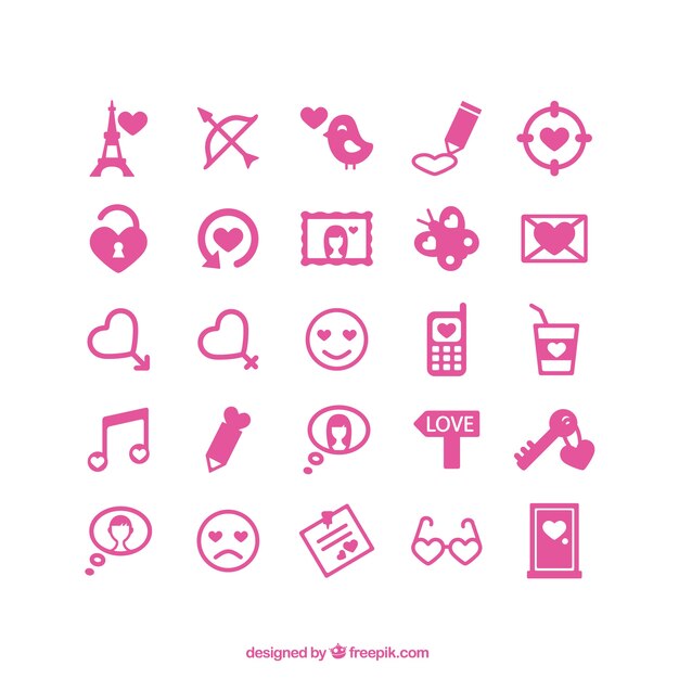 Pink Valentine's icons