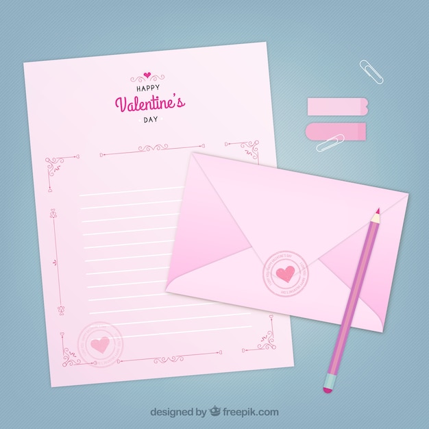 ピンクのバレンタインの日の手紙
