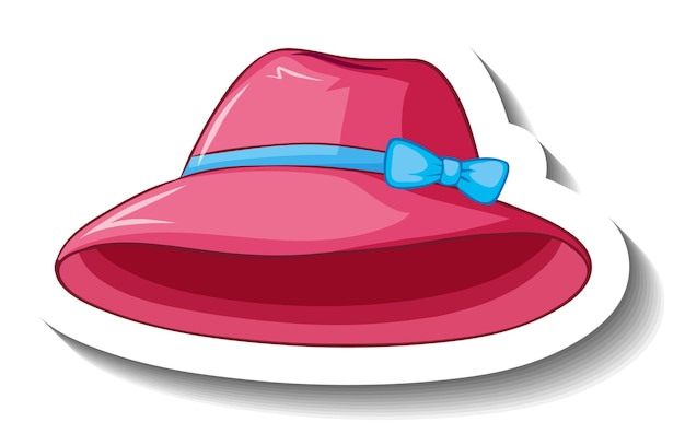 Vettore gratuito adesivo rosa per cappello a secchiello vintage