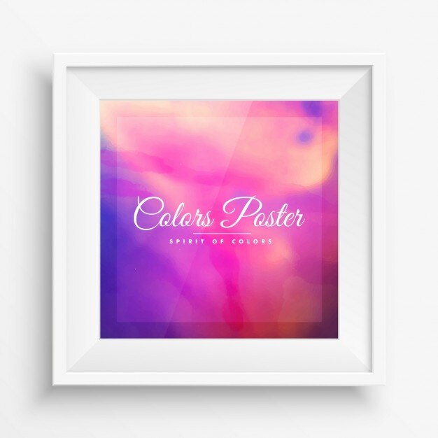 Free Vector pink watercolor background in realistic frame