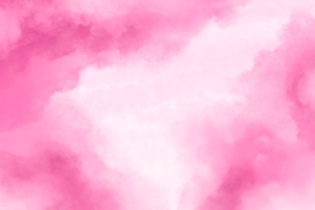 Pink watercolor cotton clouds background