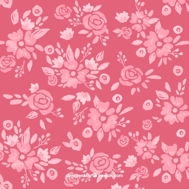 Pink watercolor floral background