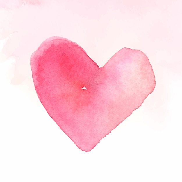 Розовое акварельное сердце
