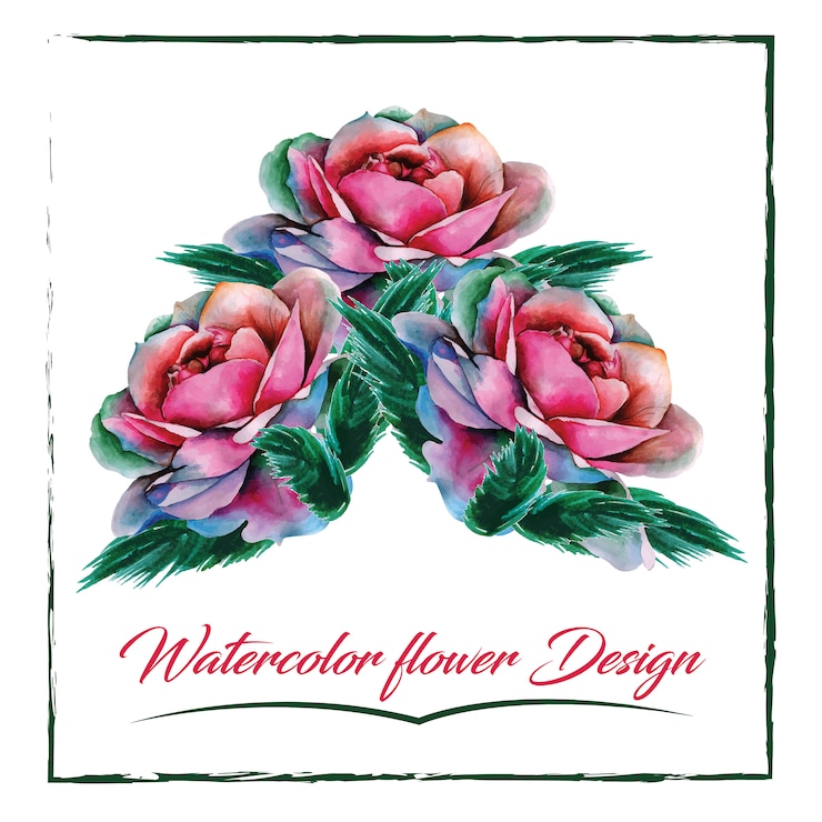 Free Vector pink watercolor roses design