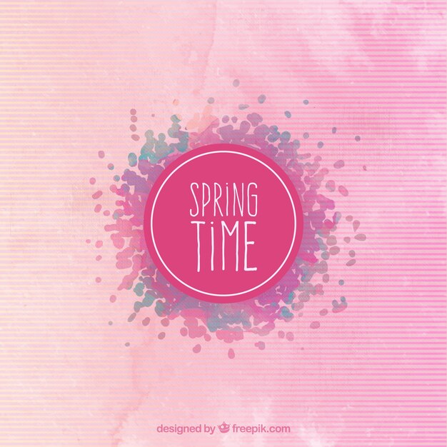 ピンクの水彩画の春の背景
