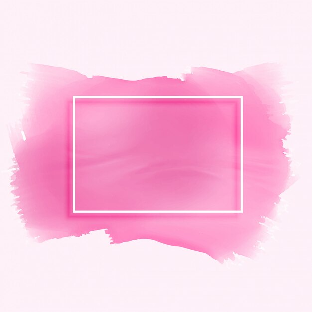 Free vector pink watercolor stain texture with empty frame