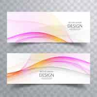 Free vector pink wavy banners