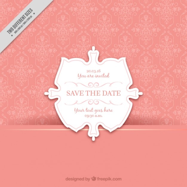 Free vector pink wedding card ornamental background