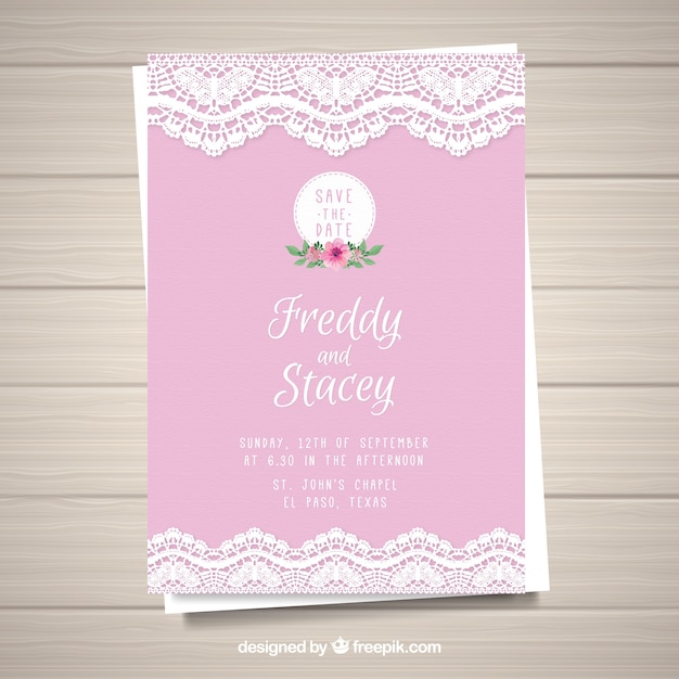 Pink wedding card