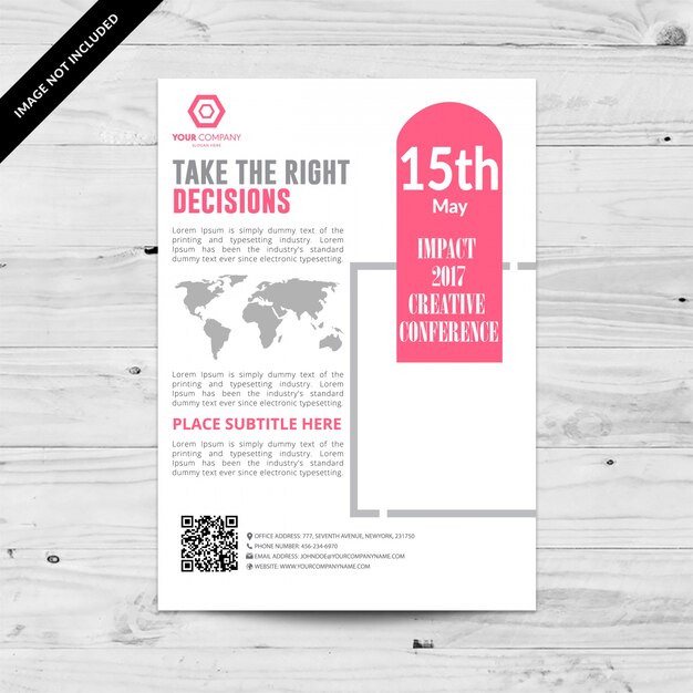 Pink and white business brochure