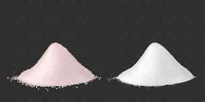 Free vector pink and white natural sea salt piles