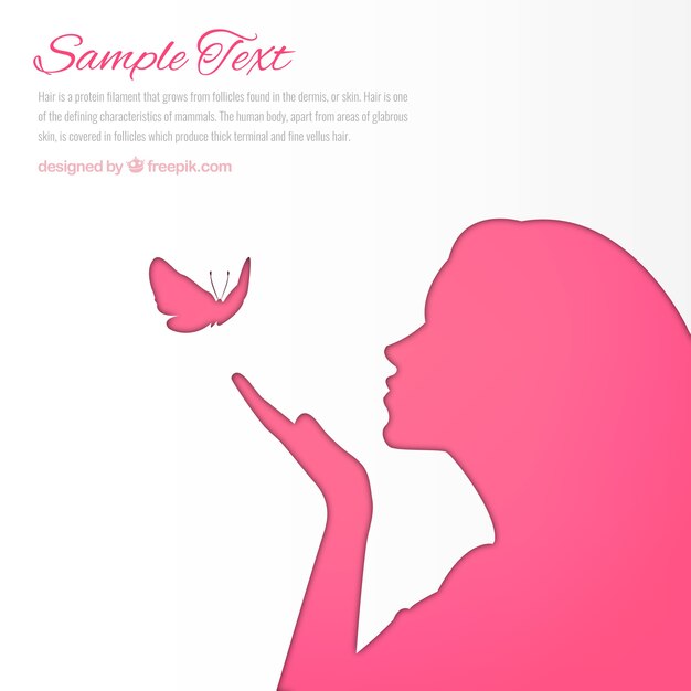 Pink woman silhouette background