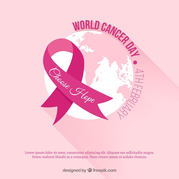 핑크 세계 암의 날 배경
