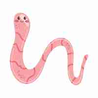 Free vector pink worm animal