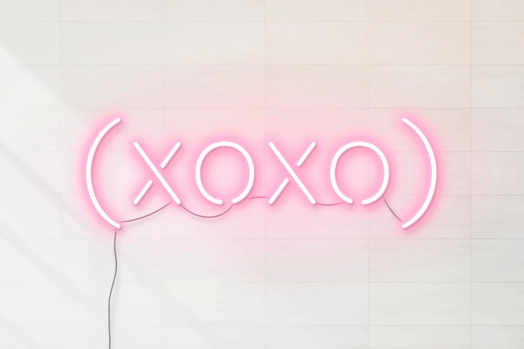 Free Vector pink xoxo neon word
