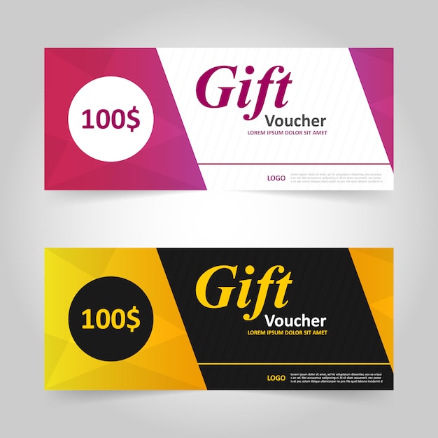 Pink and yellow gift voucher banner design