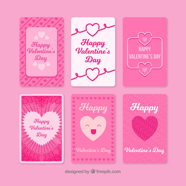 Pinks valentine greeting cards