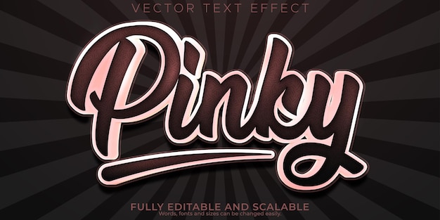 Free vector pinky text effect editable luxury and rich text style