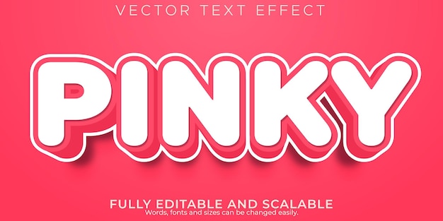 핑키 텍스트 효과, 편집 가능한 소프트 및 소녀 텍스트 스타일