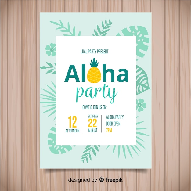 Free vector pinneaple luau poster template