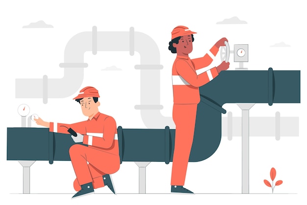 Free vector pipeline maintenance concept illustration