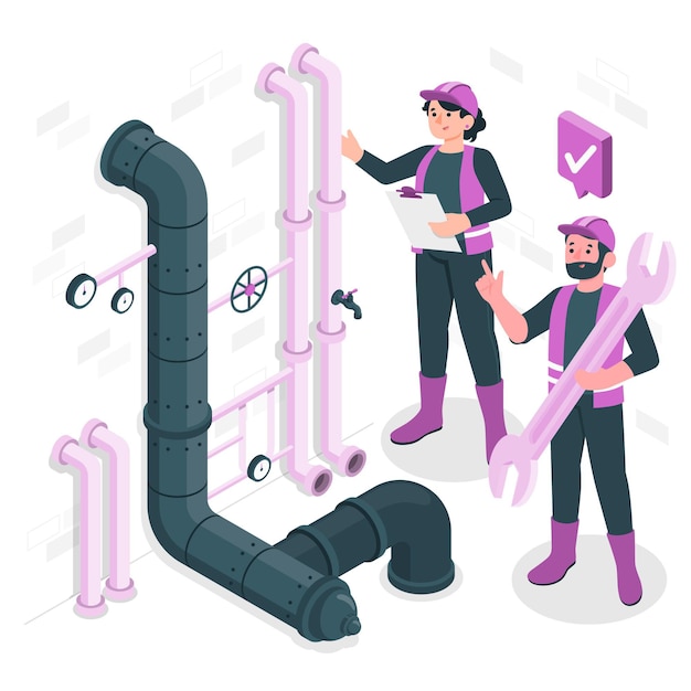 Pipeline maintenance concept illustration