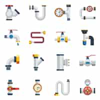 Free vector pipes icons set