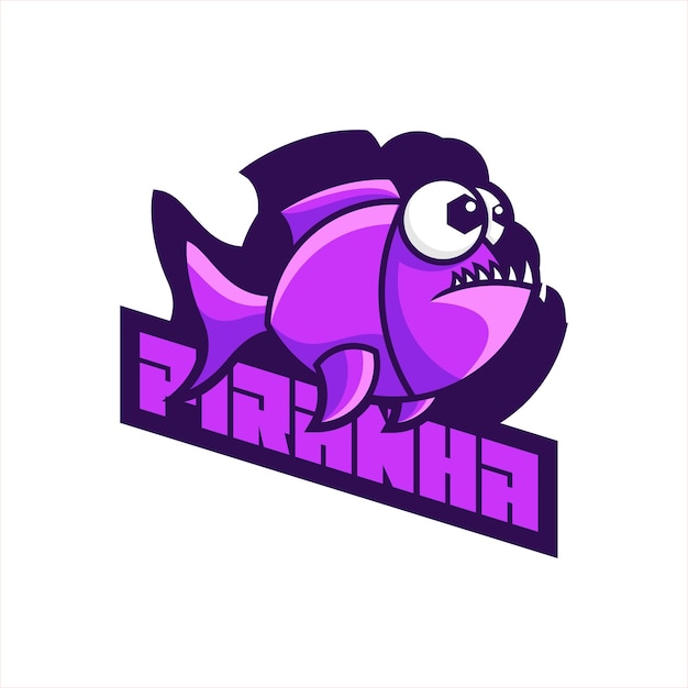 Vettore gratuito illustrazione del logo vettoriale della mascotte piranha