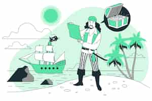 Free vector pirate concept illustration