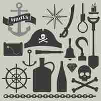 Free vector pirate element collection