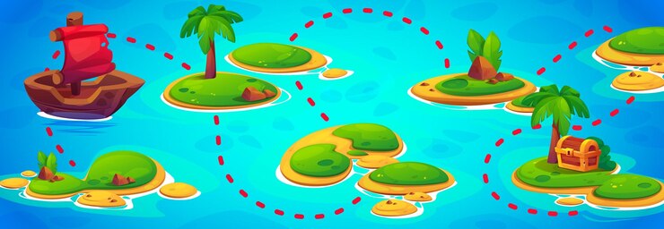Free Vector pirate game map