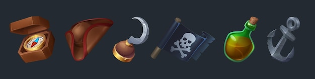 Pirate game ui design elements