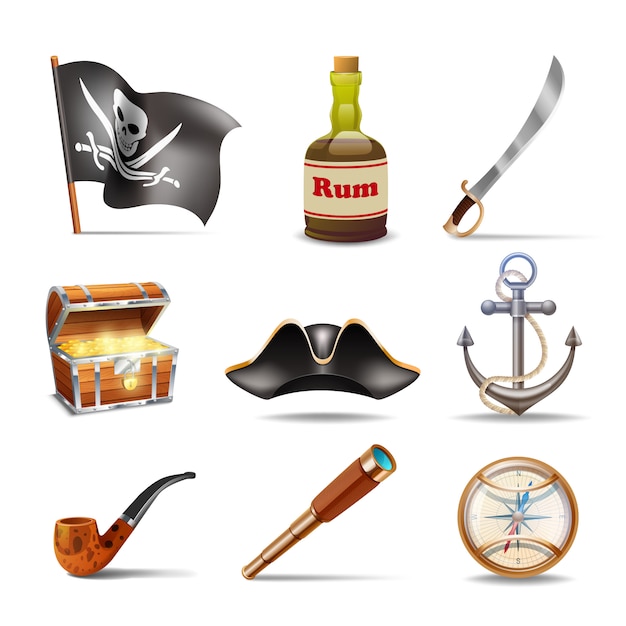 Pirate icons set