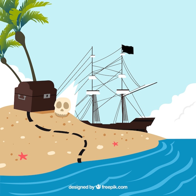 Pirate island background