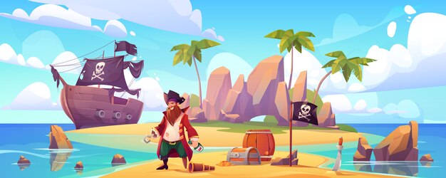 Пират на острове с сокровищами, капитан-флибстер