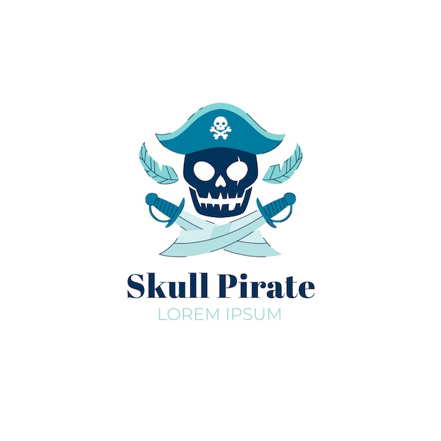 Vettore gratuito modello di progettazione del logo pirata