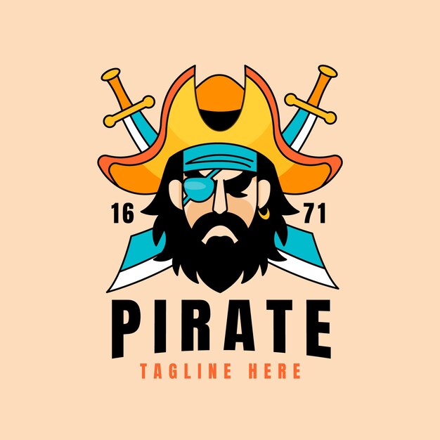 海賊のロゴのテンプレート デザイン