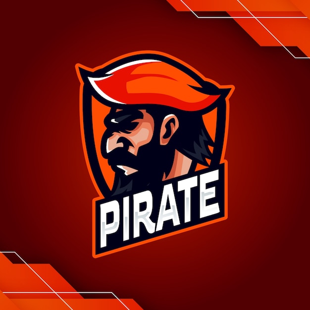 Vettore gratuito disegno del modello di logo pirata