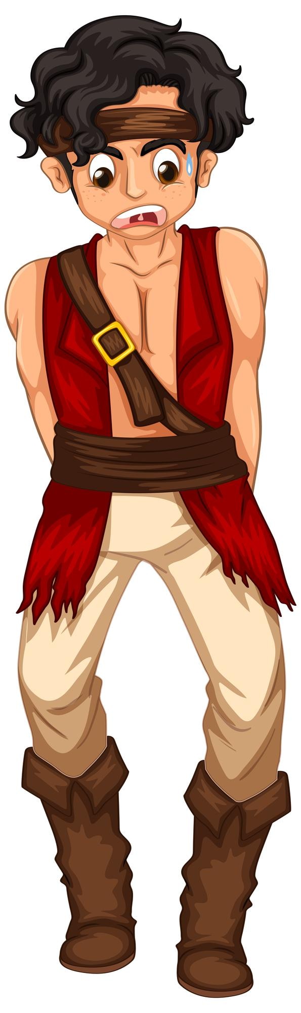 मुफ़्त वेक्टर a pirate man with shocked face cartoon character isolated