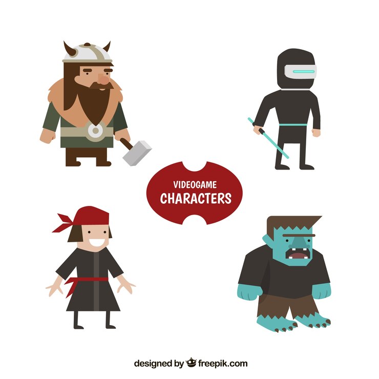 Free Vector pirate pack and other video game characters