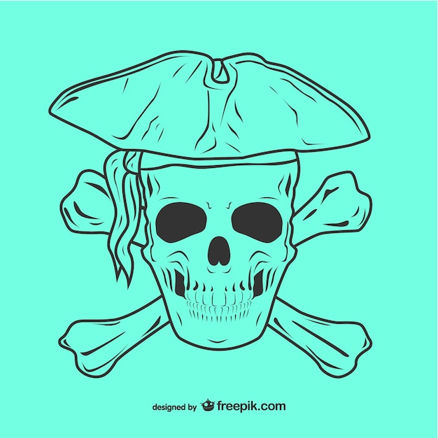 Pirate skull icon illustration