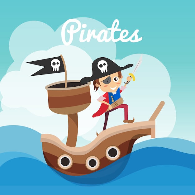 Бесплатное векторное изображение Дизайн пиратов