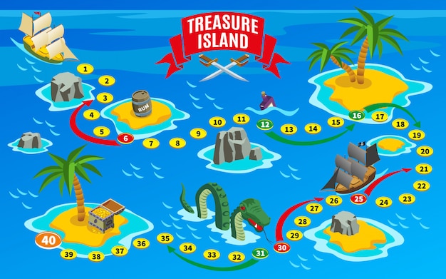 Treasure Map Background Cartoon